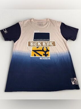 Rock Revival Short-Sleeve Ombre Graphic Tee - Beige, Navy & Yellow
